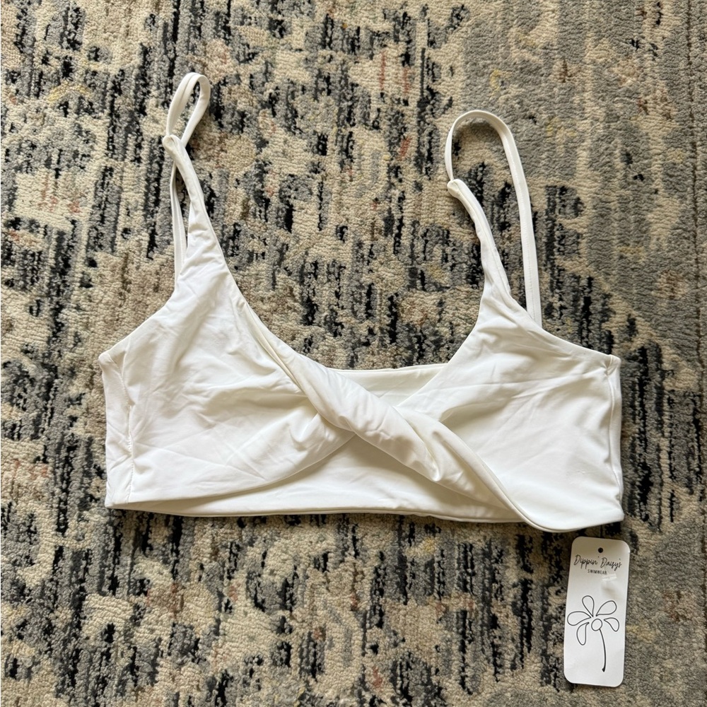 Dippin Daisy white twist front bikini top small